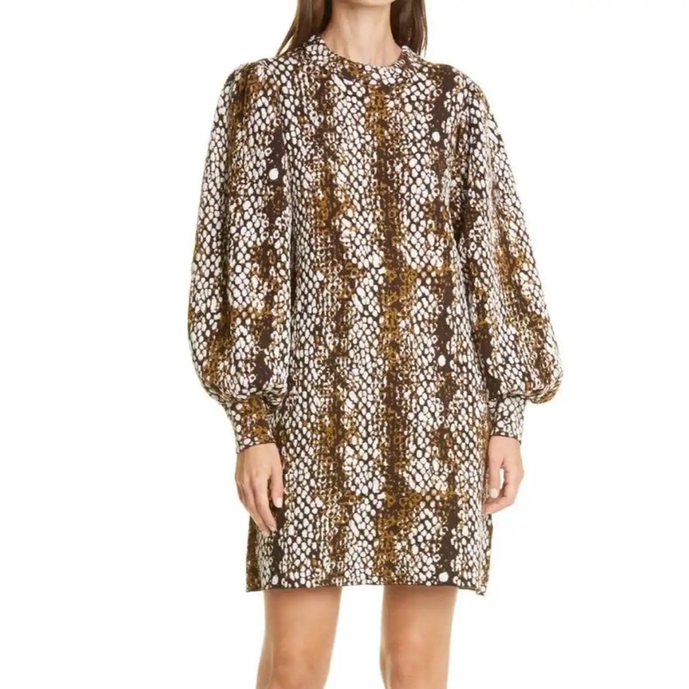 Ulla Johnson Brown and White Patterned Dress